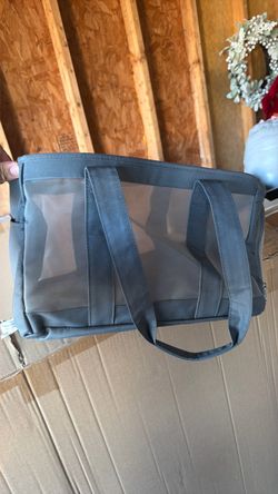 Gray Mesh Tote Bag with Handles
