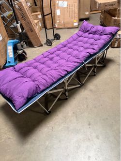 Camping Cot Cots for Sleeping with Mattress Cots for Camping for Adults with Camfortable Pad Heavy Duty Camping Bed with Carry Bag Folding Cot for Hik