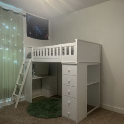 Twin Bunk Bed With Vanity And Desk 