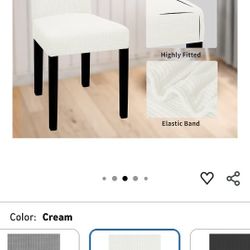 Easy-Going Cream Large Waterproof Chair Slipcovers (Set of 8)