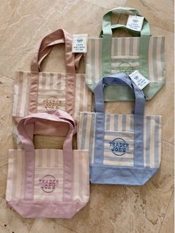 NEW Trader Joe’s Mini STRIPED Canvas Tote