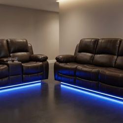 Electric Reclining Sofa and Loveseat 