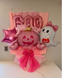 Pink Halloween Balloon Bouquet BOO