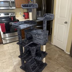 Tall Grey Cat Tree