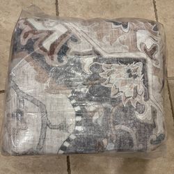 9x12 Area Rug, Washable, Non-Slip — Cream/Grey/Brown, New