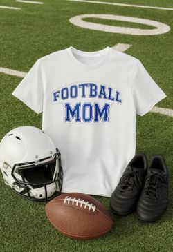 Sparkling Football Mom T-Shirt – Rhinestone Game Day Shirt, Bling Sports Mom Tee, Team Spirit Shirt for Football Season