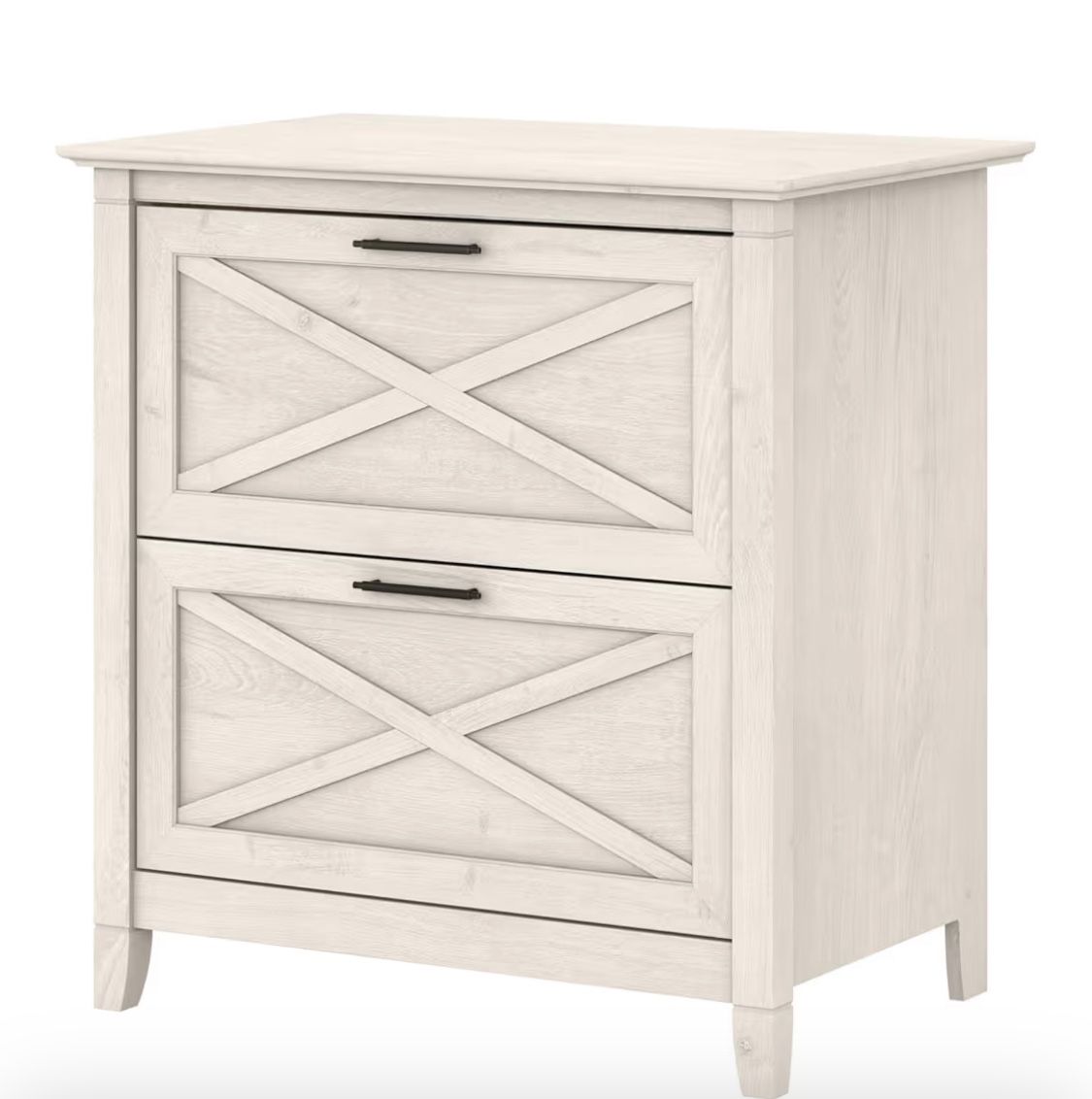 26-38. Bush Furniture Key West 2 Drawer Lateral File Cabinet in Linen White Oak, Document Storage for Home Office, Accent Chest with Drawers