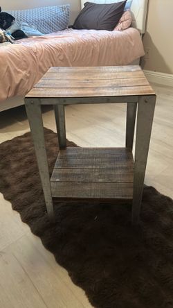 Wood, metal ,nightstand