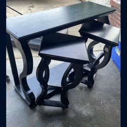 Table With Wooden Stools 