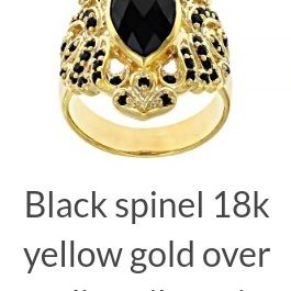 Black Spinel, 18 Kt Gold Over 925 Sterling Silver!  Two Rings 