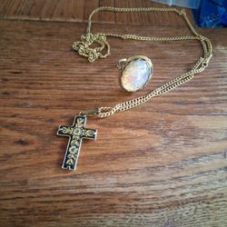 Ring And Necklace Opal Stone 