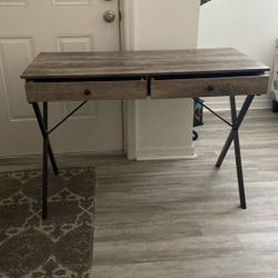 Gray Desk With 2 Draws
