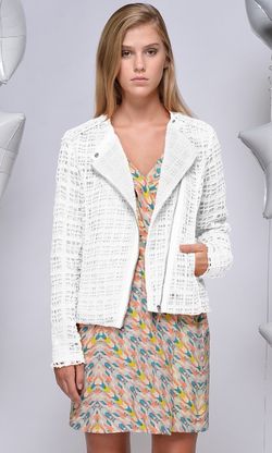 White Moto Jacket / Blazer - Medium