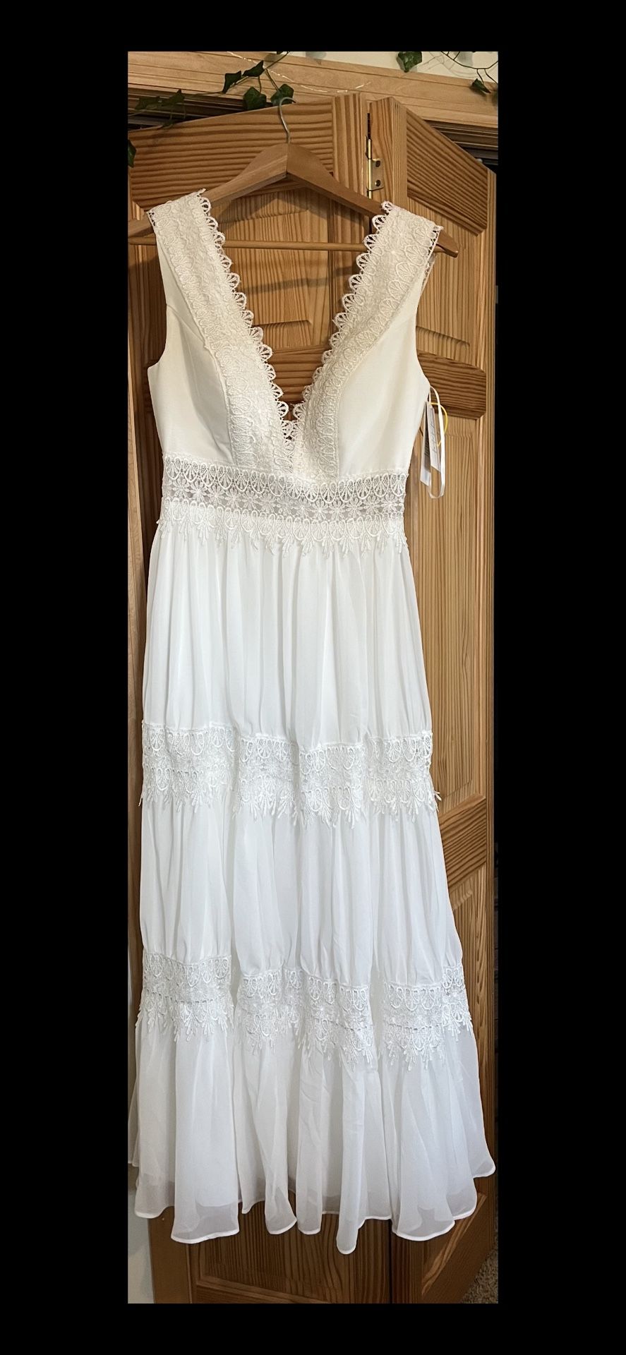 Boho A-Line Chiffon Sleeveless Wedding Dress