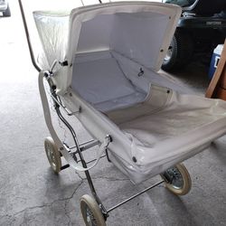 Antique Italian Made White Baby Carriage/Stroller