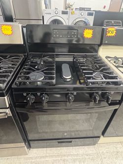 GE black gas stove