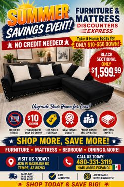BLACK SECTIONAL SUMMER SAVINGS 