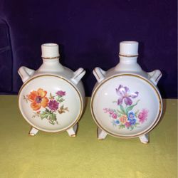 Pair Of Circular Decanters From Hungary