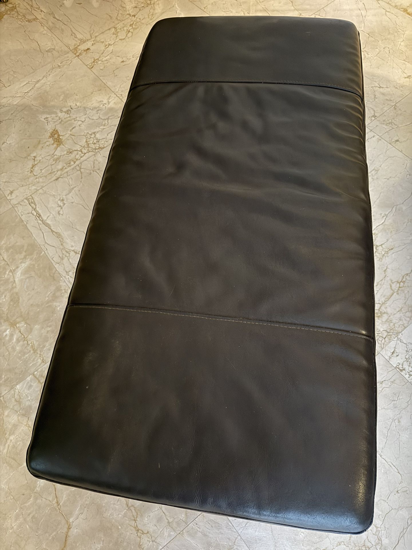 Large Rectangular Leather Ottoman