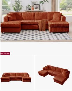 New sectional in box corduroy material