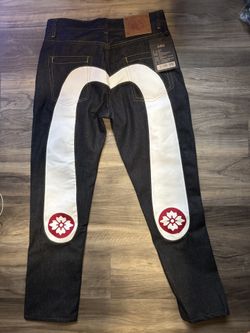 Evisu Mens Dark Washed Jeans