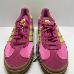 Adidas Gazelle Bold W Lucid Fuchsia Solar Slime Satin Women's Sneakers JI2705