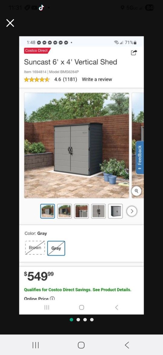 Suncast Vetical Shed 6x4