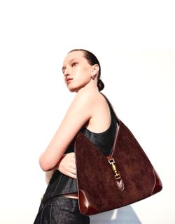 Dark Brown Urban Revivo Faux Suede Shoulder Hobo Bag