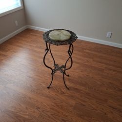 Ornate Metal Plant Stand with removable marble top