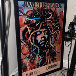 Jimi Hendrix Poster in Frame