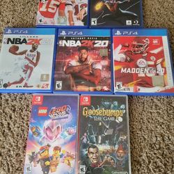 2 Ps5 Games $40  ,3 Ps4 Games $25,and 2 Switch Games $15 