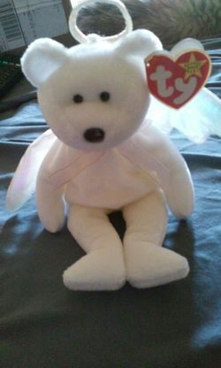 EXTREMELY RARE HALO BEANIE BABY*BROWN NOSE BLACK EYES