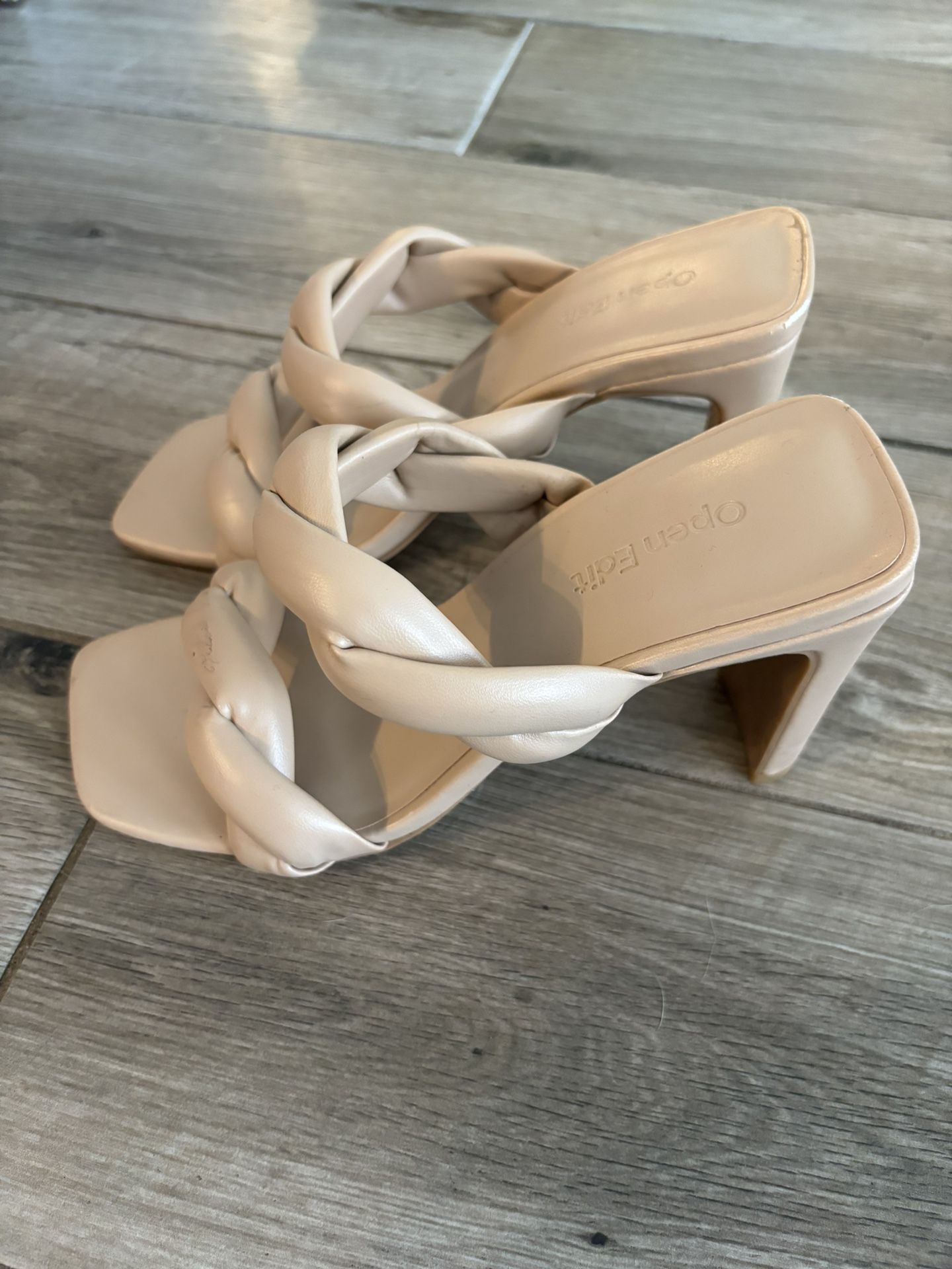 Open Edit Heel Shoes, Beige, Size 7, Heel about 3 Inches