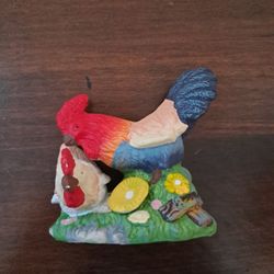  rooster and chicken fine porcelain