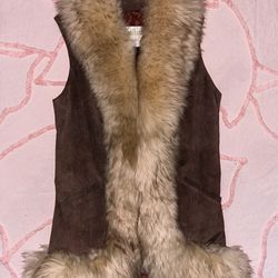 Vintage 70’s Tuscana Lamb Fur Shearling Suede Vest 