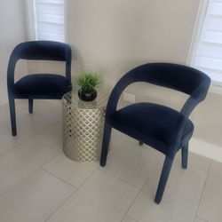 Modway Pinnacle Performance Velvet Dining Chair Set of Two, Midnight.