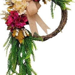 Vintage Fall Decorations,Spring Wreath Front Door Wreath Summer Fall Outdoor Front Door Interior Wall Or Window Decoration