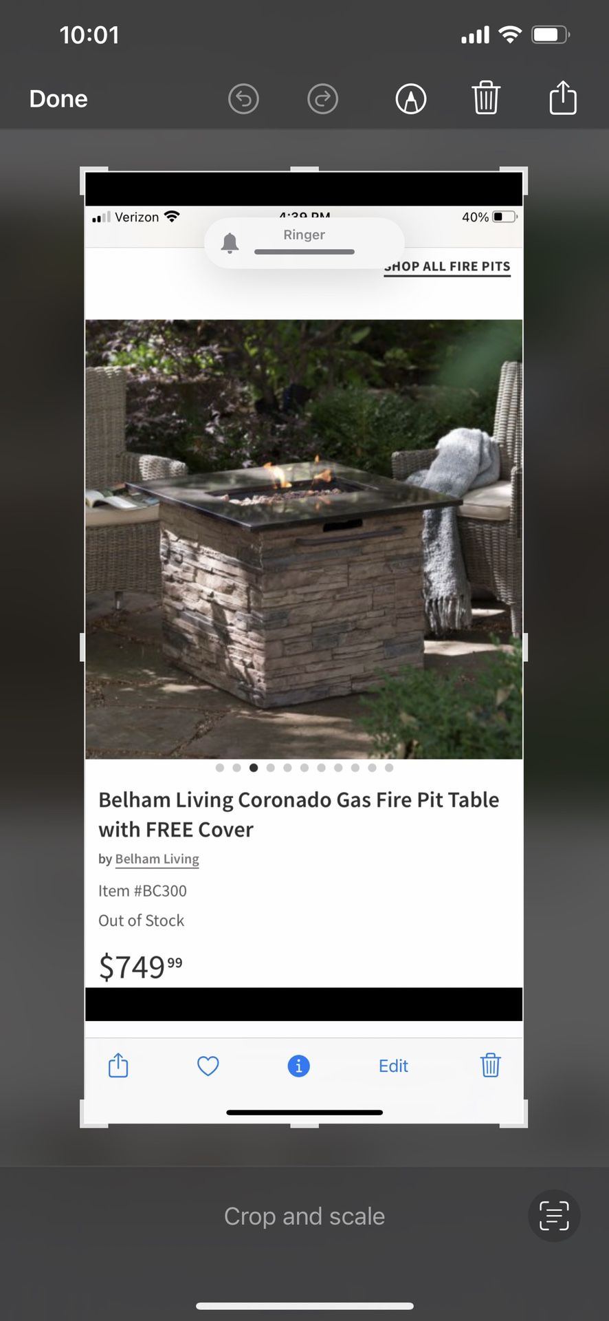 Propane Outdoor Firepit 