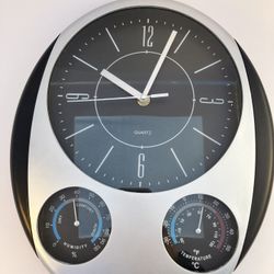 BRAND NEW La Crosse 12” Quartz Wall Clock with Thermometer & Hygrometer – 