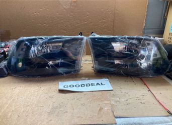 #OH59 FIT 2009-2018 Dodge Ram 1500/2500/3500 Black Clear Out Halogen Headlight Head Lights Pair Set