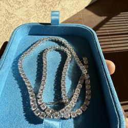 Lab Diamond Moissanite Chain Necklace 20 Inches Men’s Women’s