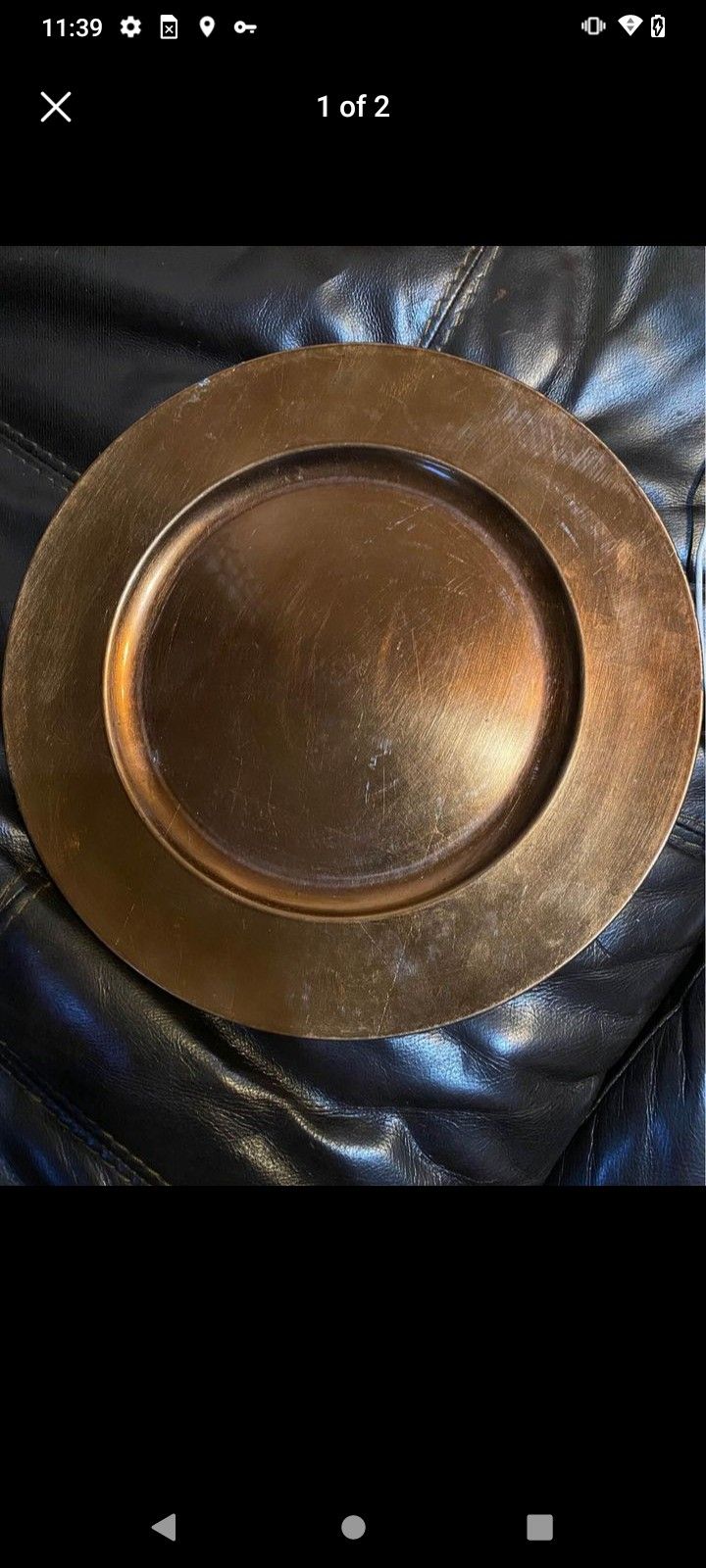 4 Metallic 13" Plastic Charger Round Plate Brushed Silver