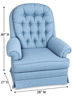 Blue Tufted Upholstered Swivel Glider Chair