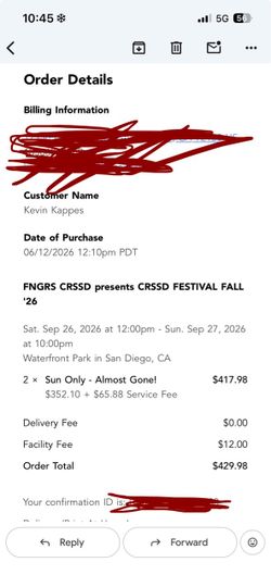 Crssd SUNDAY GA 1-2 Tickets