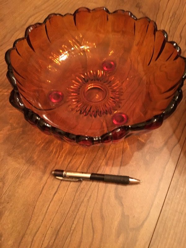 Brown footed glass bowl