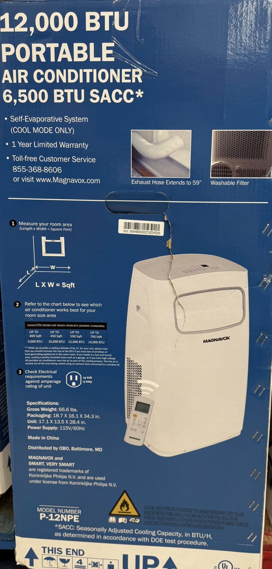 Magnavox 12,000 BTU Portable Air Conditioner
