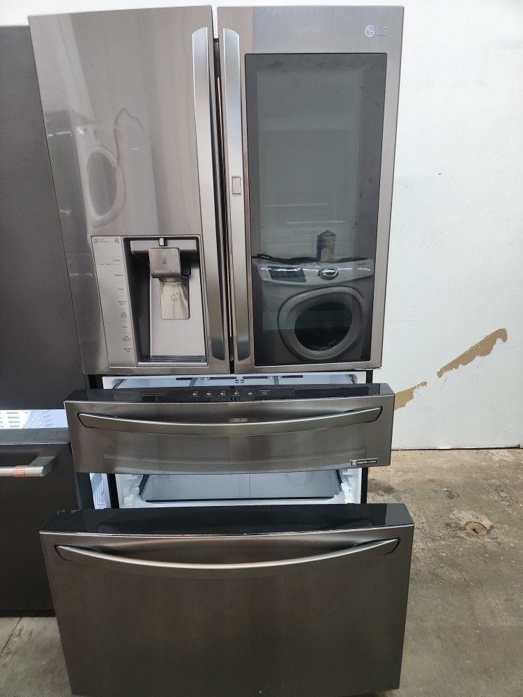 REFRIGERATOR LG BLACK STAINLESS STEEL WITH SHOSE CASE 