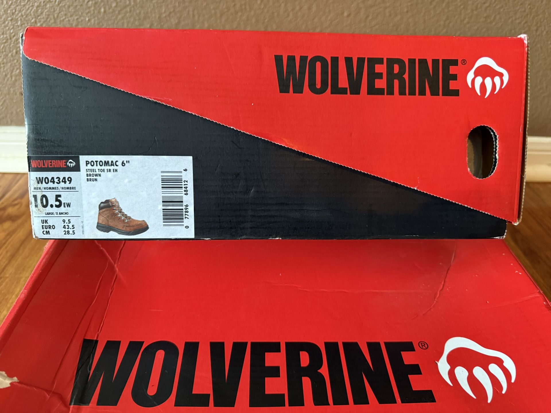 NIB Men's Wolverine 6" Steel Toe Work Boot Size 10.5