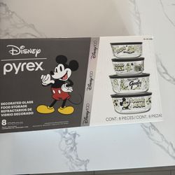 Mickey Mouse Glass Storage (Disney)  - 8 Piece Set (new)