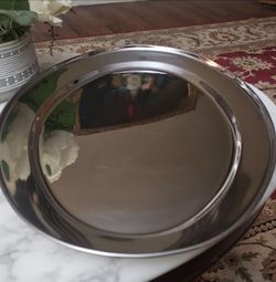 19.5" Stainless Steel Turkey / Serving Platter + free new turkey baster